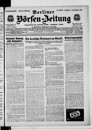 Berliner Börsen-Zeitung on Dec 7, 1934
