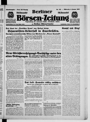 Berliner Börsen-Zeitung vom 09.01.1935