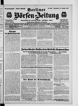Berliner Börsen-Zeitung vom 22.01.1935