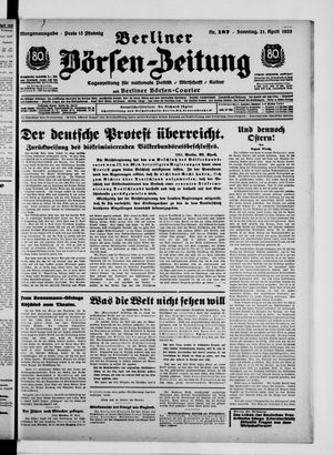 Berliner Börsen-Zeitung vom 21.04.1935