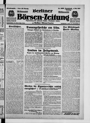 Berliner Börsen-Zeitung vom 04.05.1935