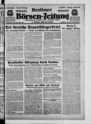 Berliner Börsen-Zeitung vom 06.05.1935