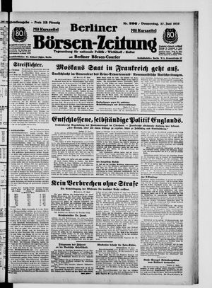 Berliner Börsen-Zeitung vom 27.06.1935