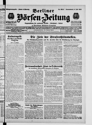Berliner Börsen-Zeitung vom 06.07.1935