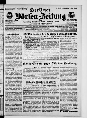 Berliner Börsen-Zeitung vom 09.07.1935