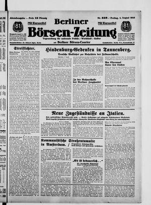 Berliner Börsen-Zeitung on Aug 2, 1935