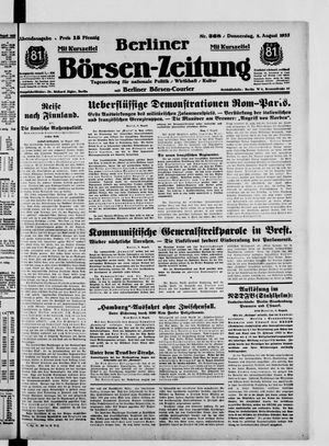 Berliner Börsen-Zeitung vom 08.08.1935