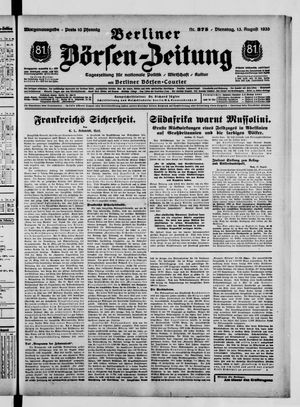 Berliner Börsen-Zeitung vom 13.08.1935