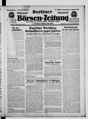 Berliner Börsen-Zeitung vom 22.08.1935