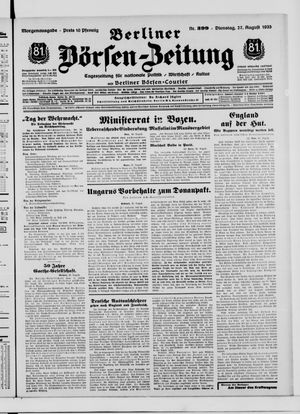Berliner Börsen-Zeitung vom 27.08.1935