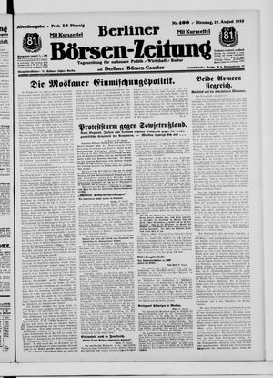 Berliner Börsen-Zeitung vom 27.08.1935