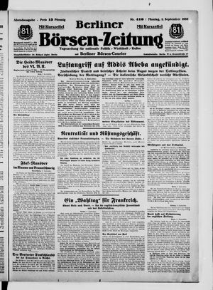 Berliner Börsen-Zeitung vom 02.09.1935