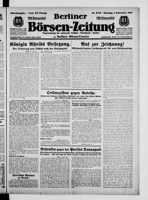 Berliner Börsen-Zeitung vom 03.09.1935