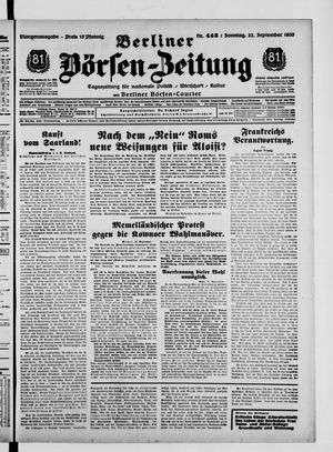 Berliner Börsen-Zeitung vom 22.09.1935