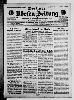 Berliner Börsen-Zeitung vom 01.10.1935