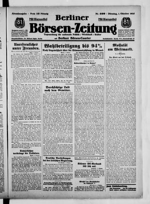 Berliner Börsen-Zeitung vom 01.10.1935