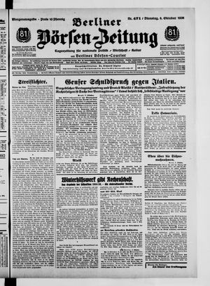 Berliner Börsen-Zeitung vom 08.10.1935