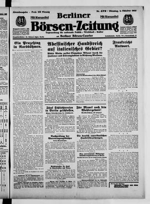 Berliner Börsen-Zeitung vom 08.10.1935