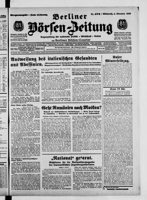 Berliner Börsen-Zeitung vom 09.10.1935