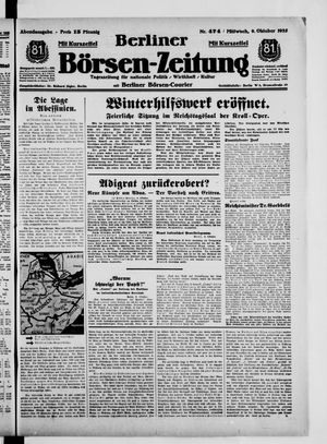 Berliner Börsen-Zeitung vom 09.10.1935