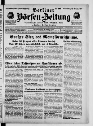 Berliner Börsen-Zeitung vom 10.10.1935