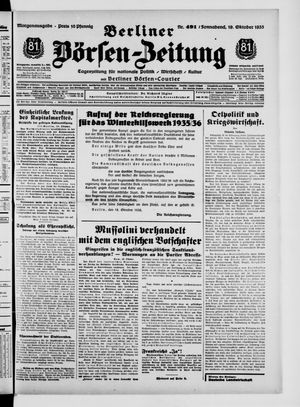 Berliner Börsen-Zeitung vom 19.10.1935
