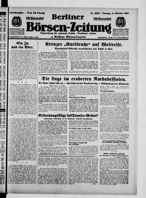 Berliner Börsen-Zeitung vom 21.10.1935