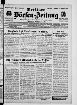 Berliner Börsen-Zeitung vom 27.10.1935