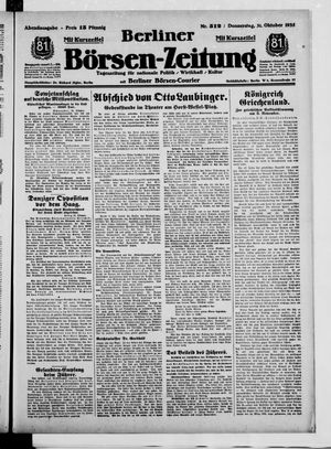 Berliner Börsen-Zeitung vom 31.10.1935