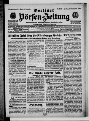 Berliner Börsen-Zeitung vom 01.11.1935
