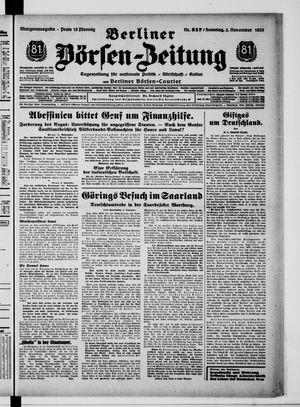 Berliner Börsen-Zeitung vom 03.11.1935