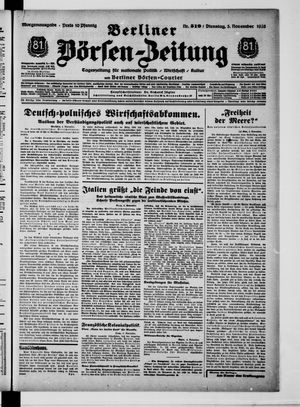 Berliner Börsen-Zeitung vom 05.11.1935