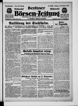 Berliner Börsen-Zeitung vom 08.11.1935