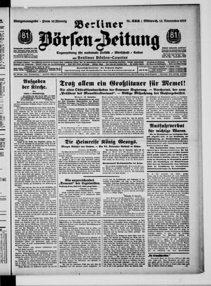 Berliner Börsen-Zeitung vom 13.11.1935