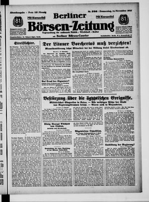 Berliner Börsen-Zeitung vom 14.11.1935