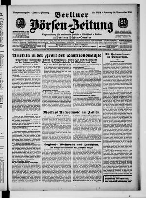 Berliner Börsen-Zeitung vom 24.11.1935