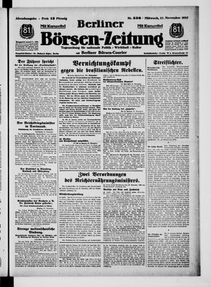 Berliner Börsen-Zeitung vom 27.11.1935