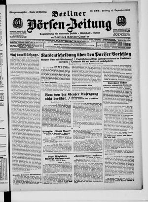 Berliner Börsen-Zeitung vom 13.12.1935