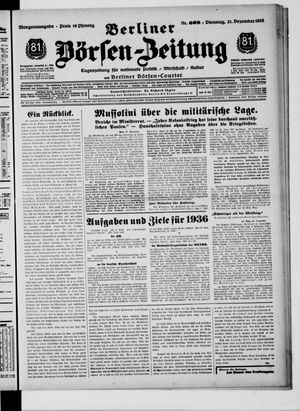 Berliner Börsen-Zeitung vom 31.12.1935