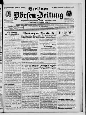 Berliner Börsen-Zeitung vom 29.01.1936