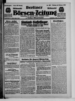 Berliner Börsen-Zeitung vom 10.02.1936