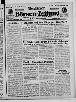 Berliner Börsen-Zeitung vom 21.02.1936