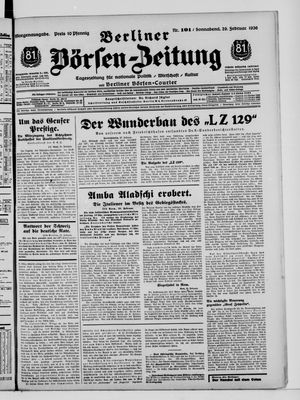 Berliner Börsen-Zeitung vom 29.02.1936