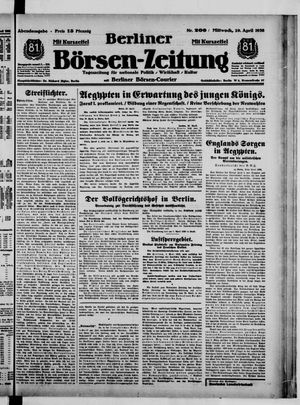 Berliner Börsen-Zeitung vom 29.04.1936
