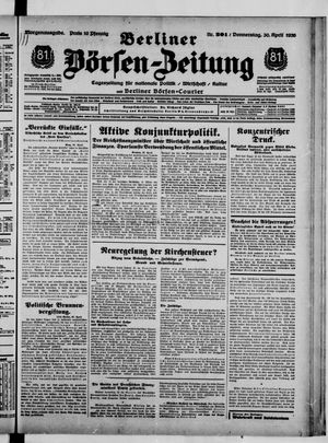 Berliner Börsen-Zeitung vom 30.04.1936