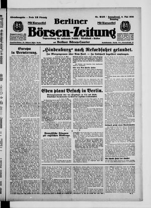 Berliner Börsen-Zeitung vom 09.05.1936