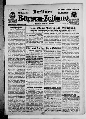 Berliner Börsen-Zeitung vom 02.06.1936