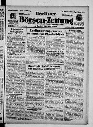 Berliner Börsen-Zeitung vom 17.06.1936