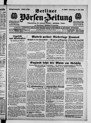 Berliner Börsen-Zeitung vom 21.07.1936
