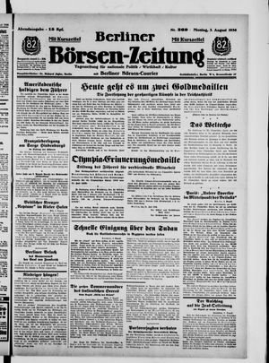 Berliner Börsen-Zeitung vom 03.08.1936